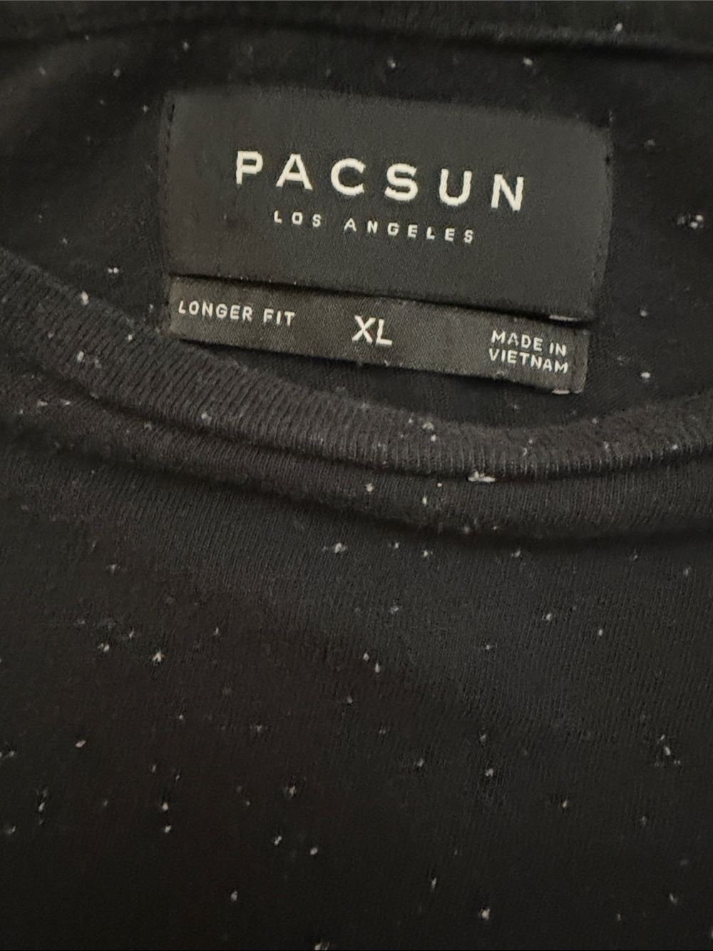 PacSun Black Long Sleeve Tee with White Speckle Detail